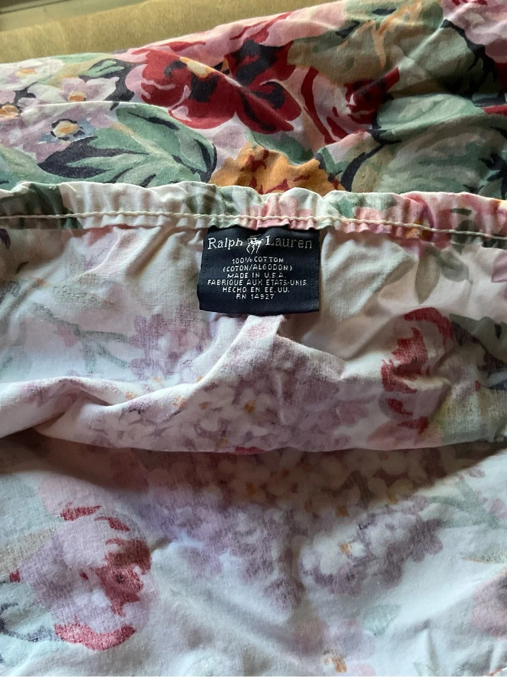 Vintage Ralph Lauren Allison KING Fitted Sheet- USA Made